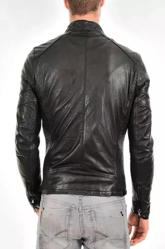 men's black lambskin leather biker jacket classic moto zip style premium versatile