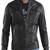 Men's black genuine lambskin leather motorcycle jacket slim fit designer men biker jacket-l191
