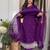 Purple embroidered viscose chinnon silk stitched kurta pant dupatta set