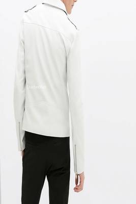men's white lambskin leather biker jacket classic moto zip style exclusive 2
