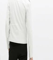 Men's white genuine lambskin leather motorcycle jacket slim fit designer men biker jacket-l193