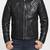 Men's black genuine lambskin leather motorcycle jacket slim fit designer men biker jacket-l197