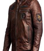 men's brown lambskin leather biker jacket classic moto zip style sophisticated