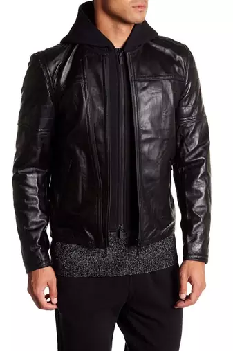 men's black lambskin leather biker jacket classic moto zip style premium signature