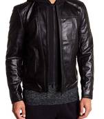 Men's black genuine lambskin leather motorcycle jacket slim fit designer men biker 