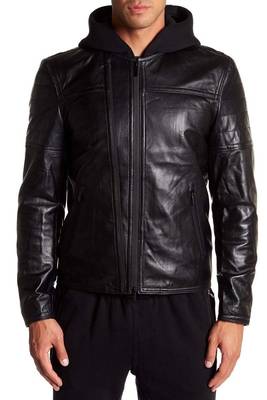 men's black lambskin leather biker jacket classic moto zip style premium signature 2