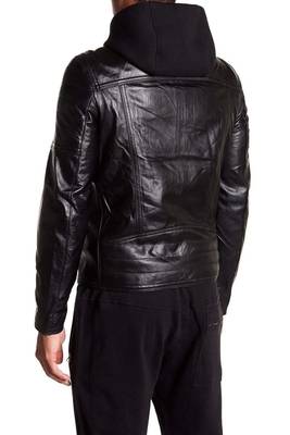 men's black lambskin leather biker jacket classic moto zip style premium signature 3