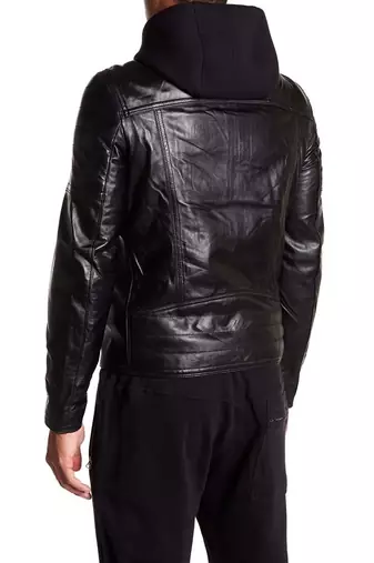 Men's black genuine lambskin leather motorcycle jacket slim fit designer men biker jacket-l200