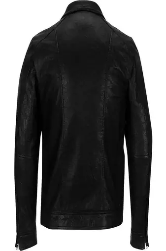 Men's black genuine lambskin leather motorcycle jacket slim fit designer men biker jacket-l201