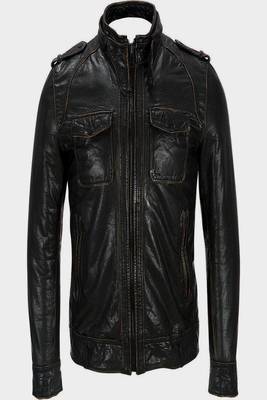 Men's black genuine lambskin leather motorcycle jacket slim fit designer men biker jacket-l202 1