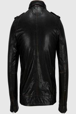 Men's black genuine lambskin leather motorcycle jacket slim fit designer men biker jacket-l202 2