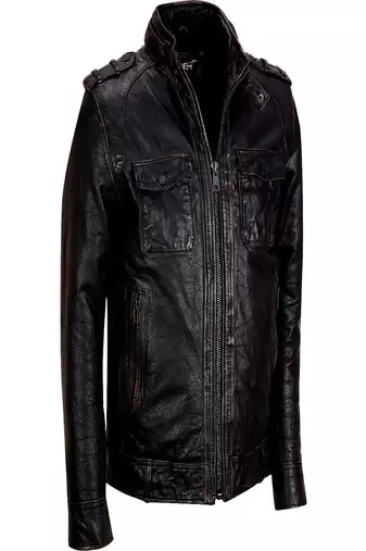 Men's black genuine lambskin leather motorcycle jacket slim fit designer men biker jacket-l202