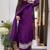 Purple embroidered viscose chinnon silk stitched kurta pant dupatta set