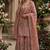 Designer pink silk kurta set with heavy floral embroidery & sharara