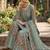 Designer sky silk kurta set with heavy floral embroidery & sharara