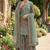 Designer sky silk kurta set with heavy floral embroidery & sharara