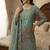 Designer sky silk kurta set with heavy floral embroidery & sharara
