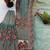 Designer sky silk kurta set with heavy floral embroidery & sharara