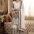 Designer white silk kurta set with heavy floral embroidery & sharara