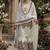Designer white silk kurta set with heavy floral embroidery & sharara