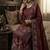 Designer maroon silk kurta set with heavy floral embroidery & sharara