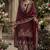 Designer maroon silk kurta set with heavy floral embroidery & sharara