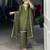 Incredible Olive Green Sequins Organza Mehendi Wear Salwar Suit