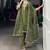 Incredible Olive Green Sequins Organza Mehendi Wear Salwar Suit