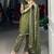 Incredible Olive Green Sequins Organza Mehendi Wear Salwar Suit