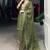 Incredible Olive Green Sequins Organza Mehendi Wear Salwar Suit