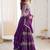 Classy Purple Thread Work Georgette Sangeet Wear Lehenga Choli