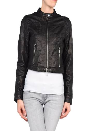 women's genuine napa leather biker jacket classic moto zip style