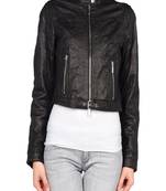 women's genuine napa leather biker jacket classic moto zip style