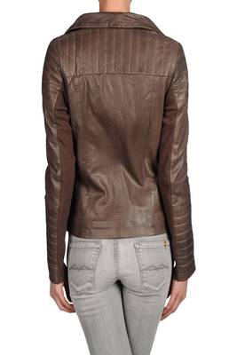 women's brown napa leather biker jacket classic moto zip style 2