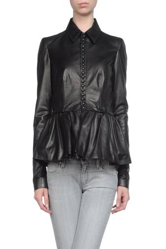 Women's 100% lambskin black leather jacket motorcycle napa leather jacket-lc-74