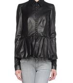 women's black napa leather biker jacket classic moto zip style
