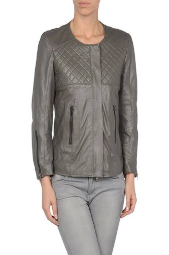 Women's 100% lambskin grey leather jacket motorcycle napa leather jacket-lc76