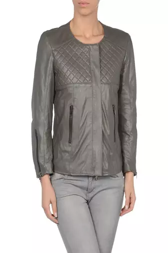 Women's 100% lambskin grey leather jacket motorcycle napa leather jacket-lc76