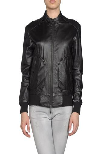 Women's 100% lambskin black leather jacket motorcycle napa leather jacket-lc77