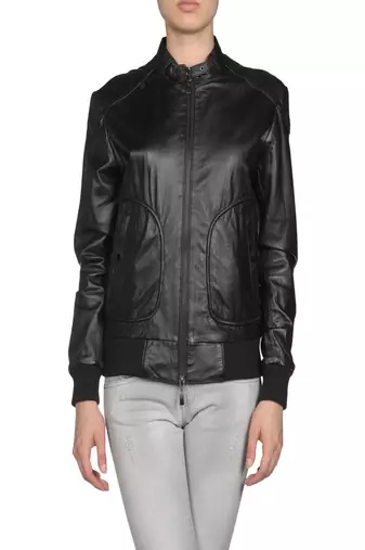 Women's 100% lambskin black leather jacket motorcycle napa leather jacket-lc77