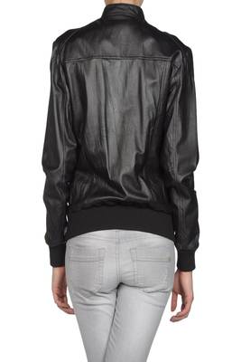 women's black napa leather biker jacket classic moto zip style exclusive 2