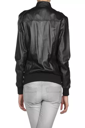 women's black napa leather biker jacket classic moto zip style exclusive