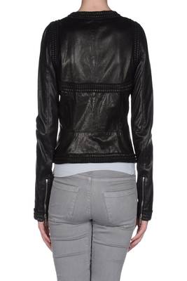 women's black napa leather biker jacket classic moto zip style modern 2