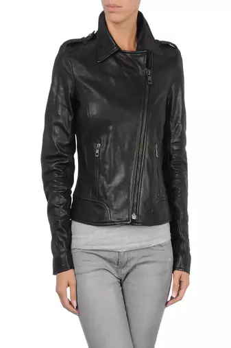 Women's 100% lambskin black leather jacket motorcycle napa leather jacket-lc79