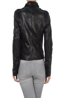 women's black napa leather biker jacket classic moto zip style stylish 2