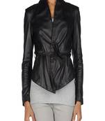 women's black napa leather biker jacket classic moto zip style authentic