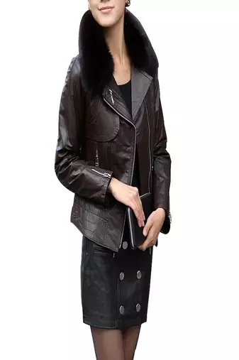 women's black napa leather biker jacket classic moto zip style authentic