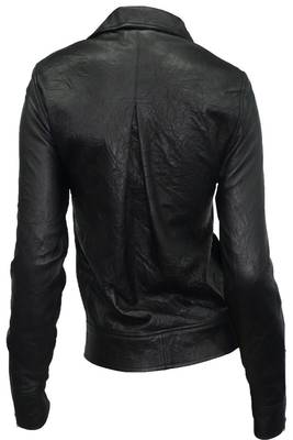 women's black napa leather biker jacket classic moto zip style genuine 2