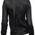 Women's 100% lambskin black leather jacket motorcycle napa leather jacket-lc81