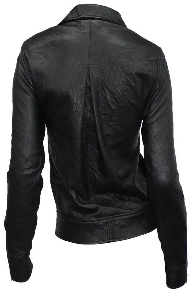 Women's 100% lambskin black leather jacket motorcycle napa leather jacket-lc81